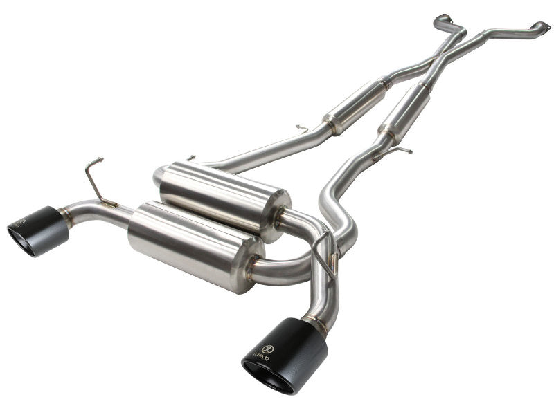 aFe Takeda 2-1/2 in 304 SS Cat-Back Exhaust System Infiniti G37 08-13/Q60 14-15 V6-3.7 w/ Black Tips - DTX Performance