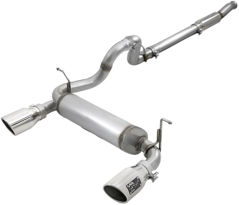 aFe Rebel Series 409 Stainless Steel Cat-Back Exhaust 18-21 Jeep Wrangler JL 2.0L (t) - Polished Tip - DTX Performance