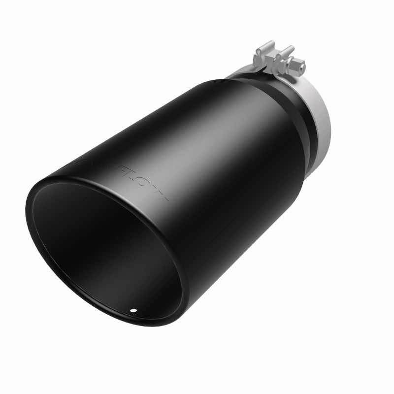 MagnaFlow Tip Stainless Black Coated Single Wall Round Single Outlet 6in Dia 5in Inlet 13in L - DTX Performance