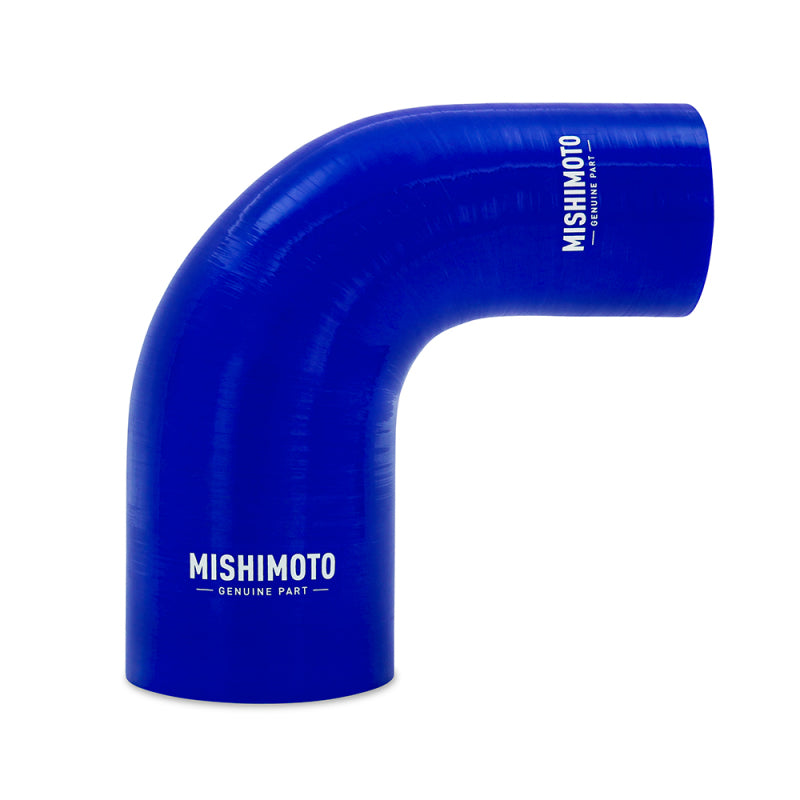 Mishimoto Silicone Reducer Coupler 90 Degree 2.5in to 3.5in - Blue - DTX Performance