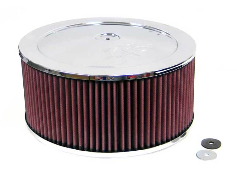 K&N 14in. Red Custom Air Cleaner Assembly - 5.125in. Flange x 11in OD x 7.25in. H w/Vent - DTX Performance