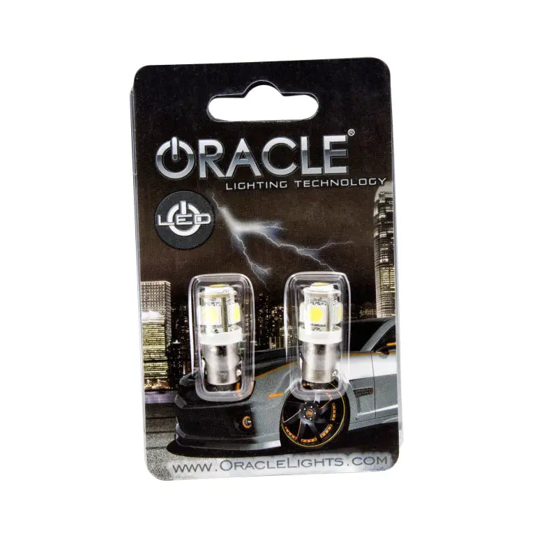 Oracle BA9S 5 LED 3 Chip Bayonet Bulbs (Pair) - White - DTX Performance