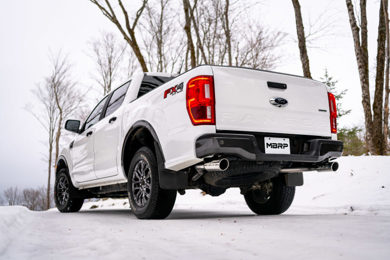 MBRP 19-20 Ford Ranger 2.3L 3 in Dual Split Rear Exit  4 in Tips AL Cat Back - DTX Performance