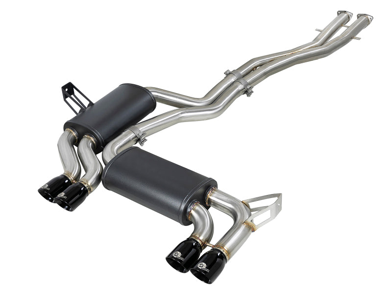 aFe MACH ForceXP 2.5 IN 304 Stainless Steel Cat-Back Exhaust System w/ Black Tips 01-06 BMW M3 (E46) - DTX Performance