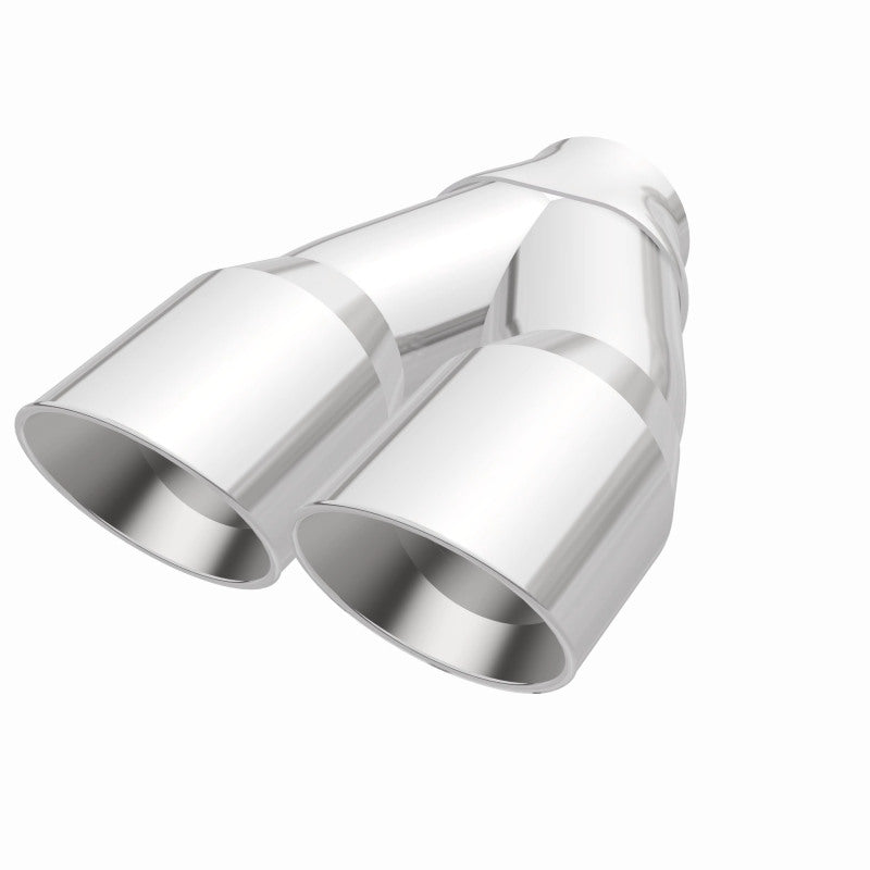 MagnaFlow Double Wall 3in Dual Round Polished Tip 2.25in Inlet - DTX Performance