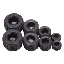 Load image into Gallery viewer, Edelbrock Fittings Pipe Plug Kit Internal Allen Head 1/8In 1/4In 3/8In 1/2In NPT Set of 8 Black - DTX Performance