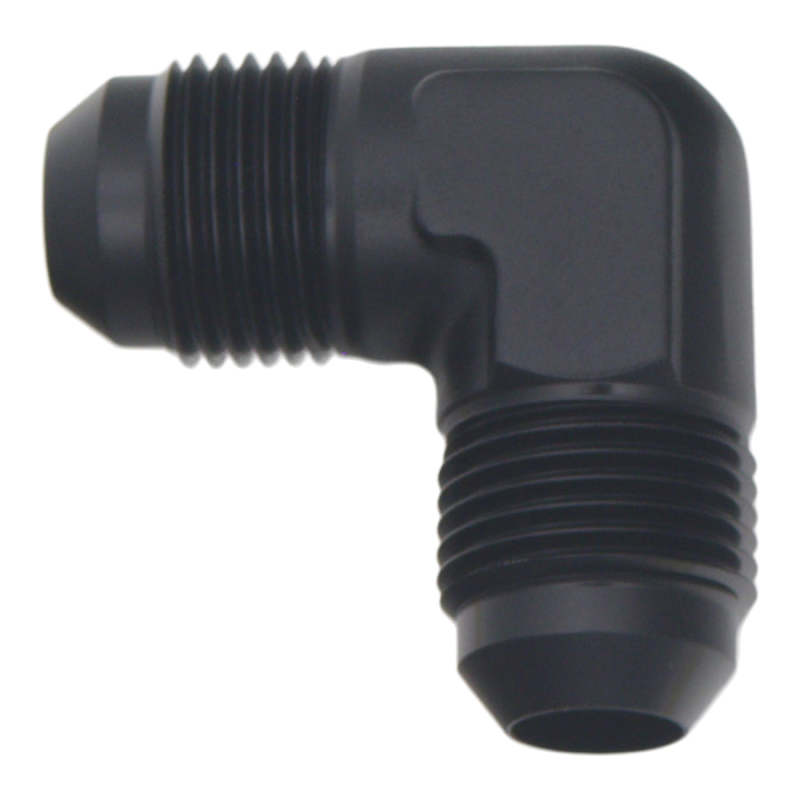 DeatschWerks 8AN Male Flare to 8AN Male Flare 90-Degree Fitting - Anodized Matte Black - DTX Performance