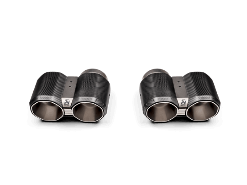 Akrapovic 2021+ BMW G87 M2, G80 M3 &amp; G82 M4 Octagonal Carbon Design Tail Pipe Set - DTX Performance