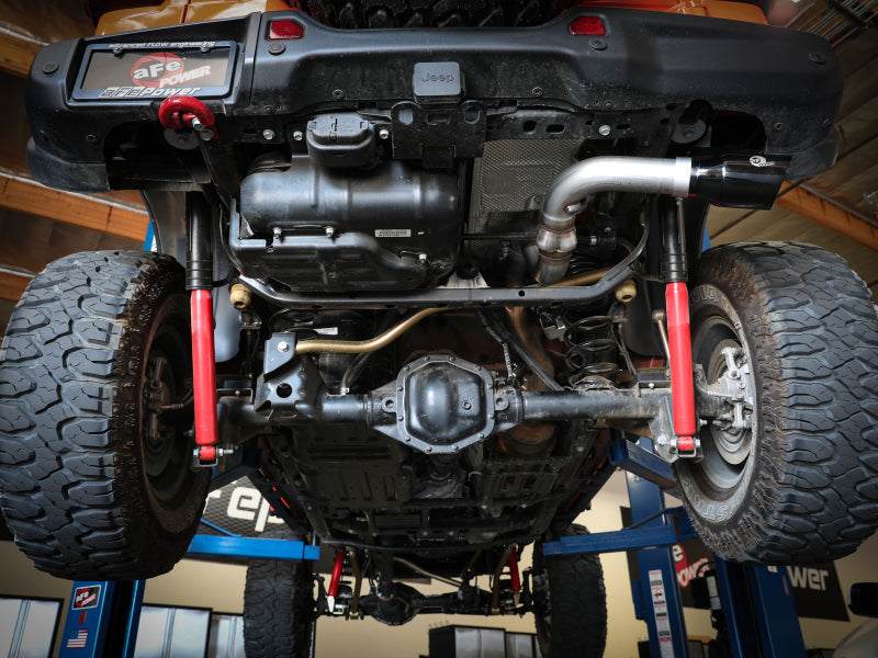 aFe 20-21 Jeep Wrangler Large Bore-HD 3in 304 Stainless Steel DPF-Back Exhaust System - Black Tip - DTX Performance