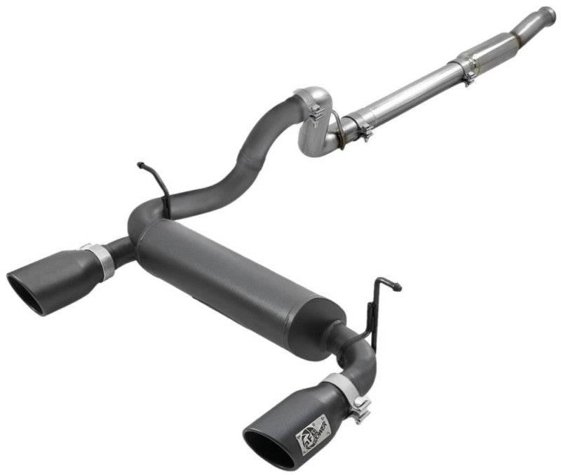 aFe Rebel Series 409 Stainless Steel Cat-Back Exhaust 18-21 Jeep Wrangler JL 2.0L (t) - Black Tip - DTX Performance