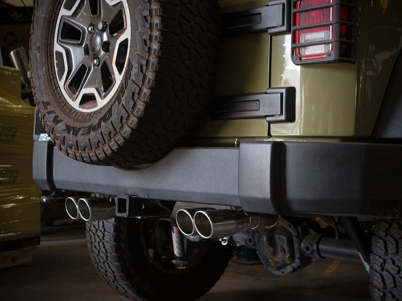 aFe Vulcan Series 2.5in 304 SS Axle-Back Exhaust Polished 07-18 Jeep Wrangler (JK) V6-3.6/3.8L - DTX Performance