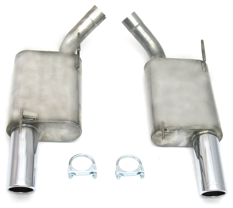 JBA 07-10 Ford Mustang GT/GT500 4.6L/5.4L 409SS Dual 3.5in Rear Exit Axle Back Exhaust - DTX Performance