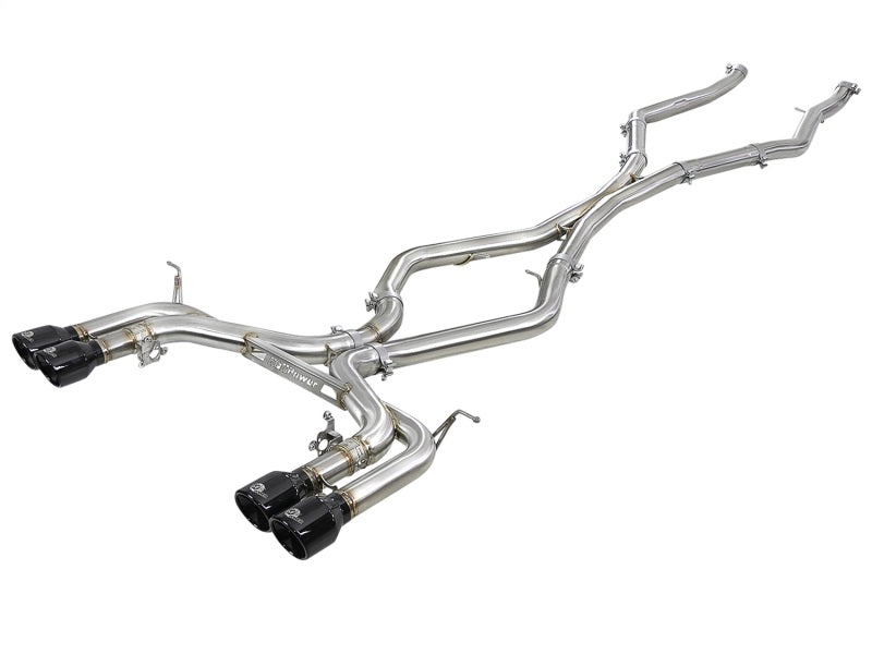 aFe MACH Force-Xp 3.5in. 304 SS C/B Exhaust w/o Muffler 15-18 BMW X5 M V8-4.4L (tt) - Black Tip - DTX Performance