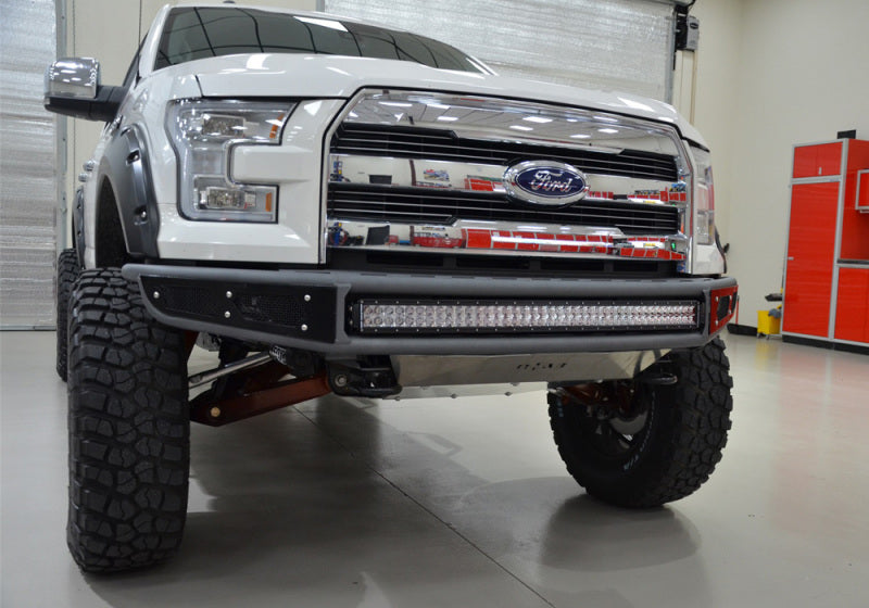 N-Fab M-RDS Front Bumper 15-17 Ford F150 - Tex. Black w/Silver Skid Plate - DTX Performance