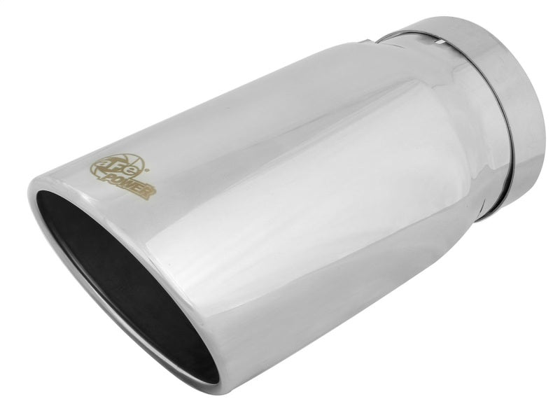 aFe Universal Bolt On Exhaust Tip Polished 5in Inlet x 6in Outlet x 12in Long - DTX Performance