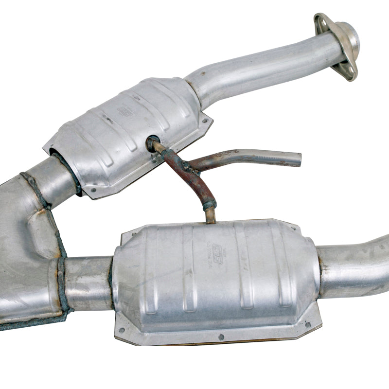 BBK 79-93 Mustang 5.0 Short Mid X Pipe w Catalytic Converters 2-1/2 For Automatic Long Tube Headers - DTX Performance