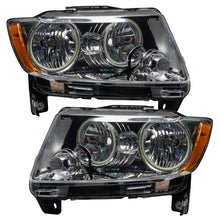 Load image into Gallery viewer, Oracle 11-13 Jeep Grand Cherokee Pre-Assembled Halo Headlights (Non HID) Chrome - Red - DTX Performance