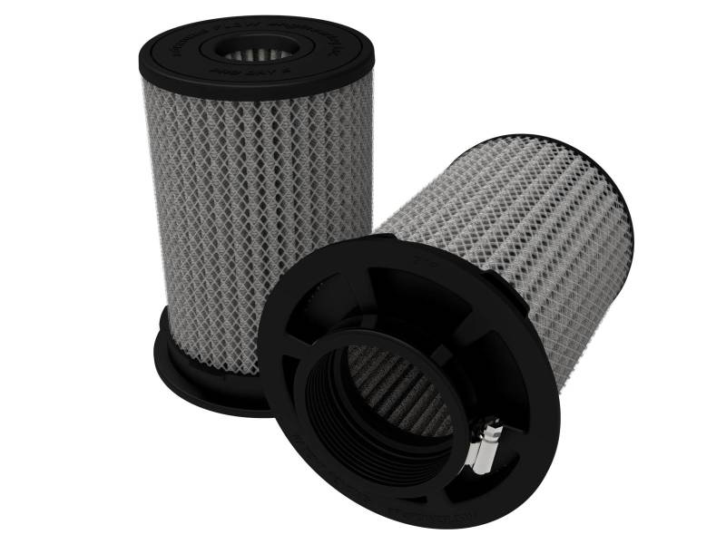 aFe MagnumFLOW Air Filters 3in F x 5-1/2in B x 5-1/4in T (Inverted) x 8in H - Pair - DTX Performance