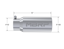 Load image into Gallery viewer, MBRP Universal Tip 5 O.D. Rolled Straight 4 inlet 12 length - DTX Performance