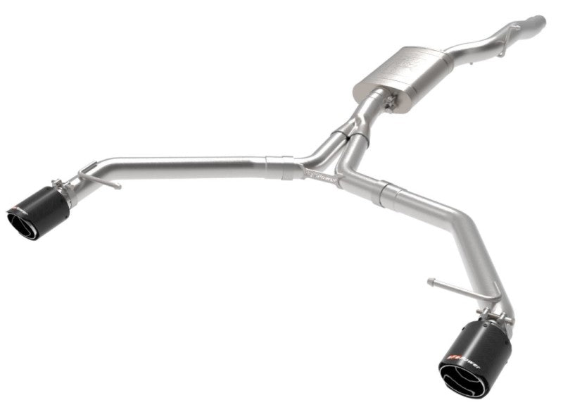 afe MACH Force-Xp 13-16 Audi Allroad L4 SS Axle-Back Exhaust w/ Carbon Tips - DTX Performance