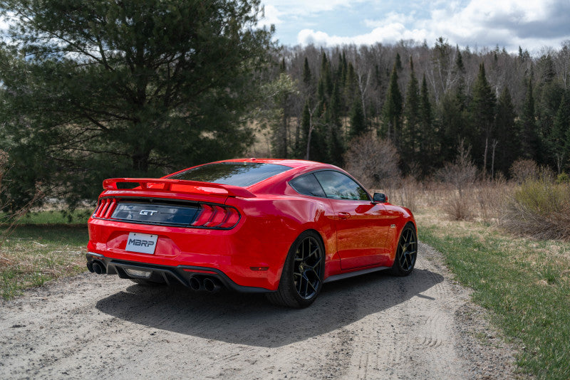 MBRP 18-20 Ford Mustang GT 2.5in Black Coated Non Active Dual Axle Back Exhaust - 4in Dual Wall Tips - DTX Performance