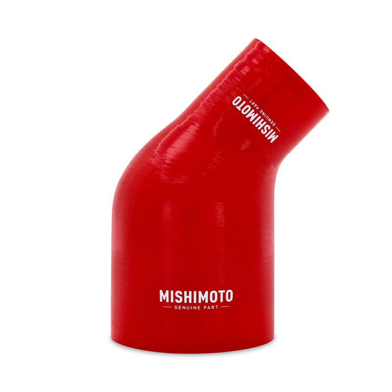 Mishimoto Silicone Reducer Coupler 45 Degree 2.5in to 4in - Red - DTX Performance