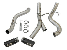 Load image into Gallery viewer, aFe ATLAS 4in DPF-Back Alum Steel Exhaust System w/Dual Exit Black Tip 2017 GM Duramax 6.6L (td) - DTX Performance