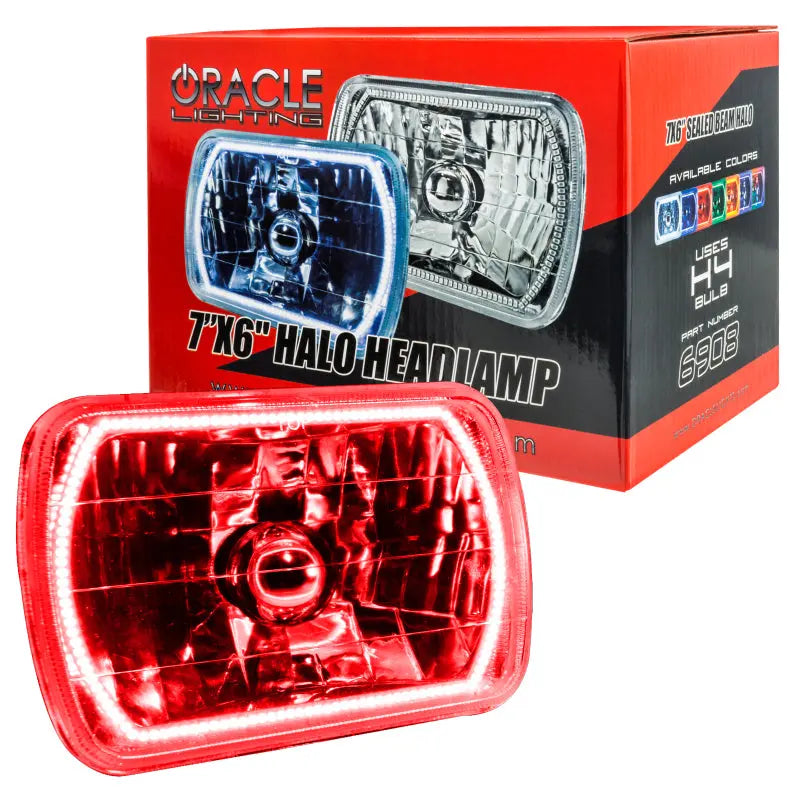 Oracle Pre-Installed Lights 7x6 IN. Sealed Beam - Red Halo - DTX Performance