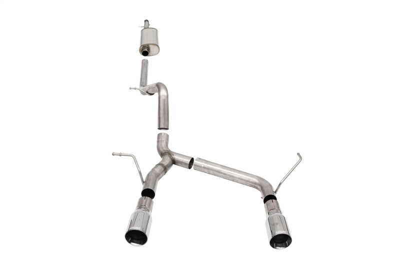 Corsa 07-18 Jeep Wrangler JKU 3.6L Sport 2.75in Cat-Back Exhaust w/ Single 4in Tips - DTX Performance