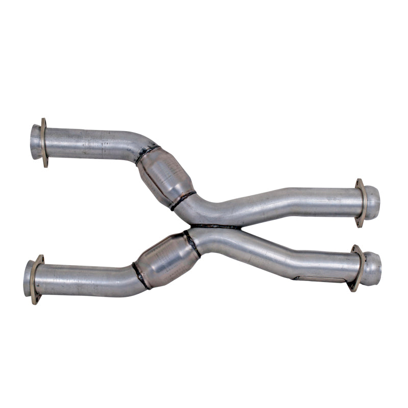 BBK 79-04 Mustang Coyote Swap Short Mid X Pipe w Catalytic Converters 3.0 For BBK Long Tube Headers - DTX Performance