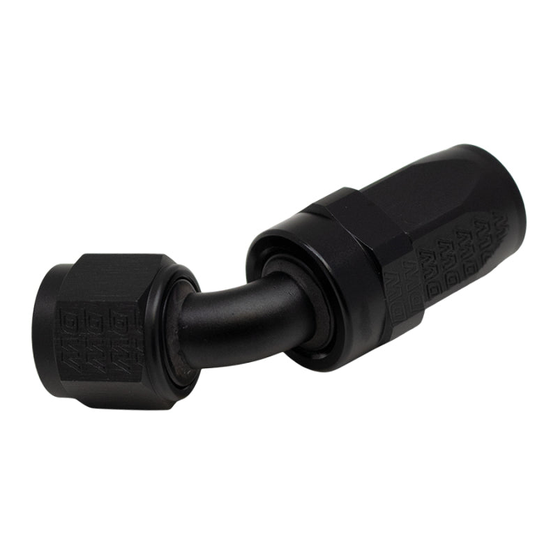 DeatschWerks 8 AN Female Flare Swivel 60-Degree Hose End CPE - Anodized Matte Black - DTX Performance