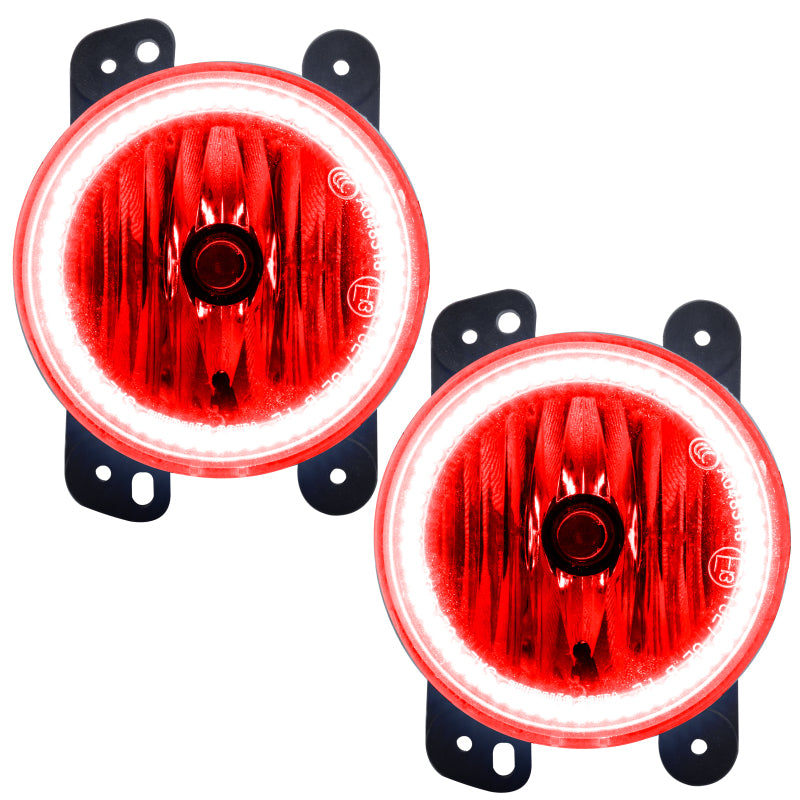 Oracle Lighting 07-09 Jeep Wrangler JK Pre-Assembled LED Halo Fog Lights -Red - DTX Performance