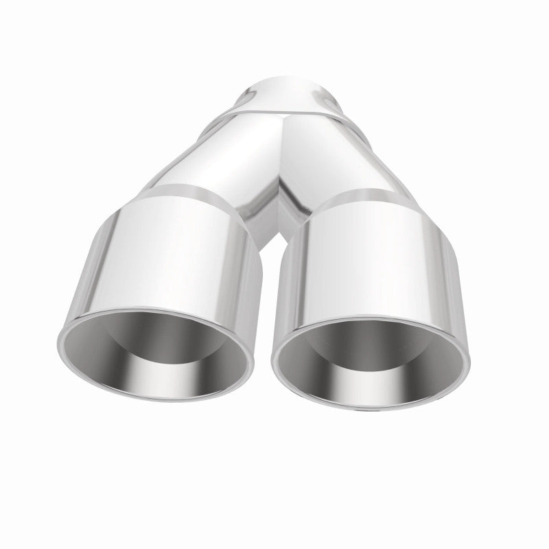 MagnaFlow Double Wall 3in Dual Round Polished Tip 2.25in Inlet - DTX Performance