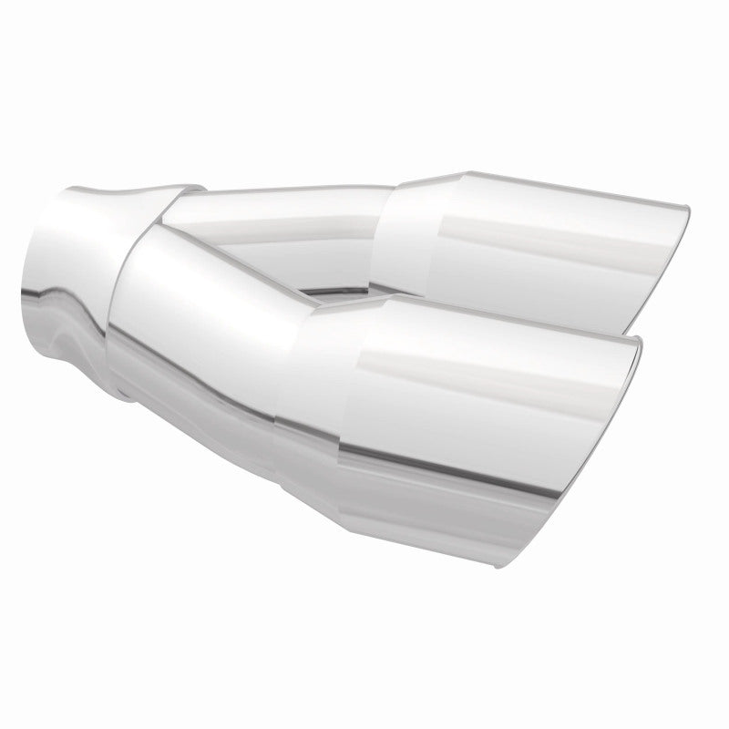 MagnaFlow Double Wall 3in Dual Round Polished Tip 2.25in Inlet - DTX Performance