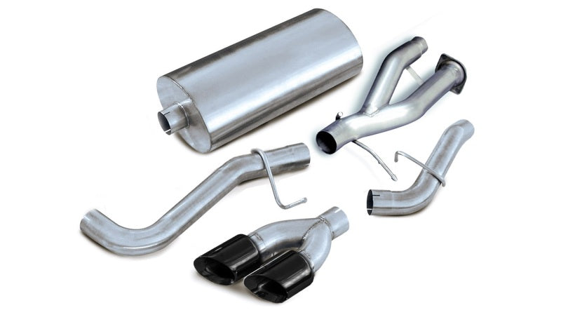 Corsa Sport Cat-Back Exhaust w/Black Twin 4in Tips 02-06 Cadillac Escalade 6.0L V8 - DTX Performance