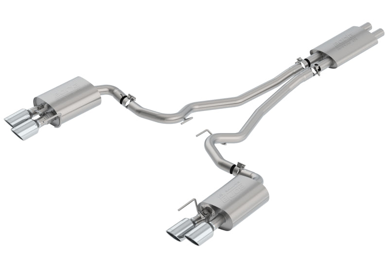 Borla 2018-2022 Ford Mustang GT Cat-Back Exhaust System Touring- Rolled Polished Tips - DTX Performance