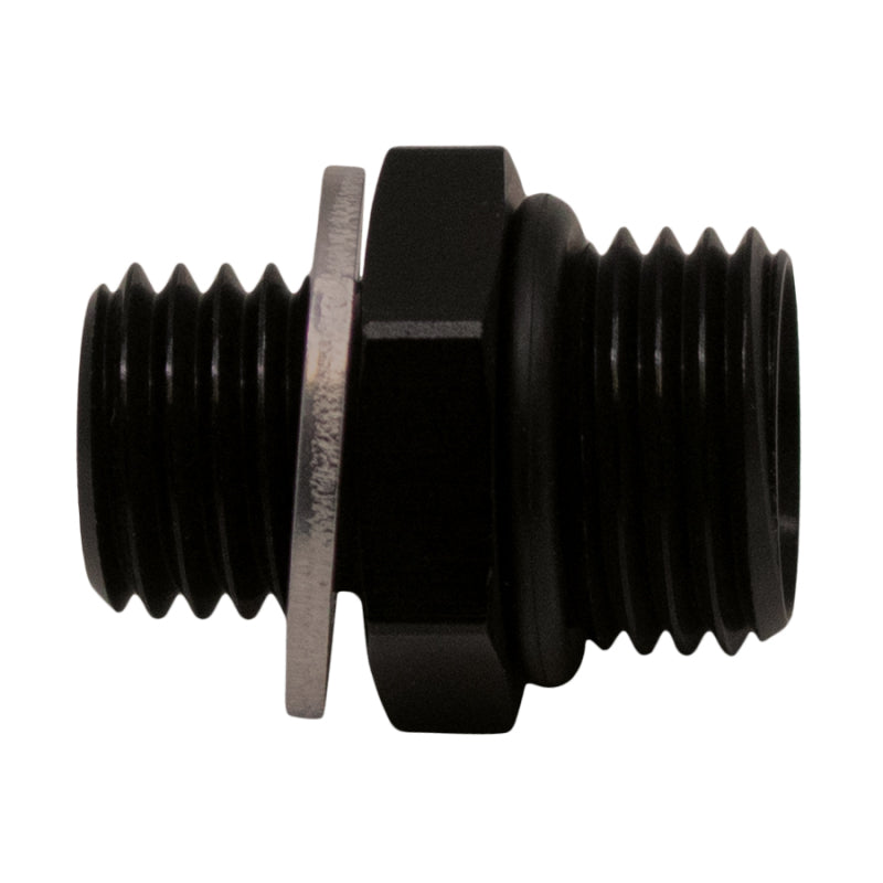 DeatschWerks 6AN ORB Male to M12 X 1.5 Metric Male (Incl O-Ring and Washer) - Anodized Matte Black - DTX Performance