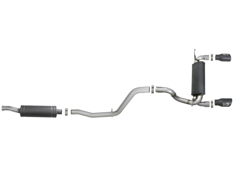 aFe Rebel Series 2.5in 304 SS Cat-Back Exhaust w/ Black Tips 2018+ Jeep Wrangler (JL) V6 3.6L - DTX Performance