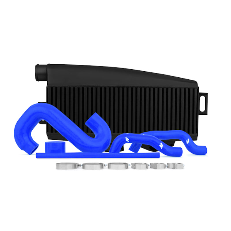 Mishimoto Subaru 02-07 WRX/04-07 STi Top-Mount Intercooler Kit - Powder Coated Black & Blue Hoses - DTX Performance