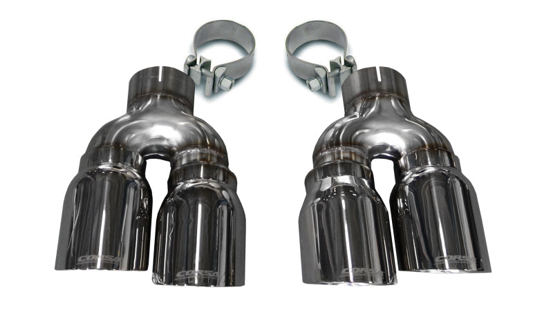 Corsa 16-18 Cadillac ATS 3.6T 4in Inlet / 4in Outlet Twin Polished Tip Kit (For Corsa Exhaust Only) - DTX Performance