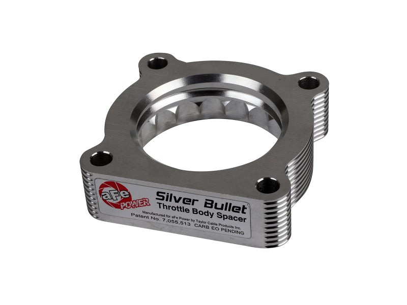 aFe 07-12 Dodge 1500 / 07-12 Dodge Dakota V6 3.7L Silver Bullet Throttle Body Spacer - Silver - DTX Performance