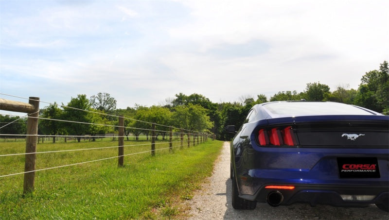 Corsa 15-16 Ford Mustang EcoBoost 2.3T Sport 3in Cat-Back Dual Rear Exit Black Tips - DTX Performance