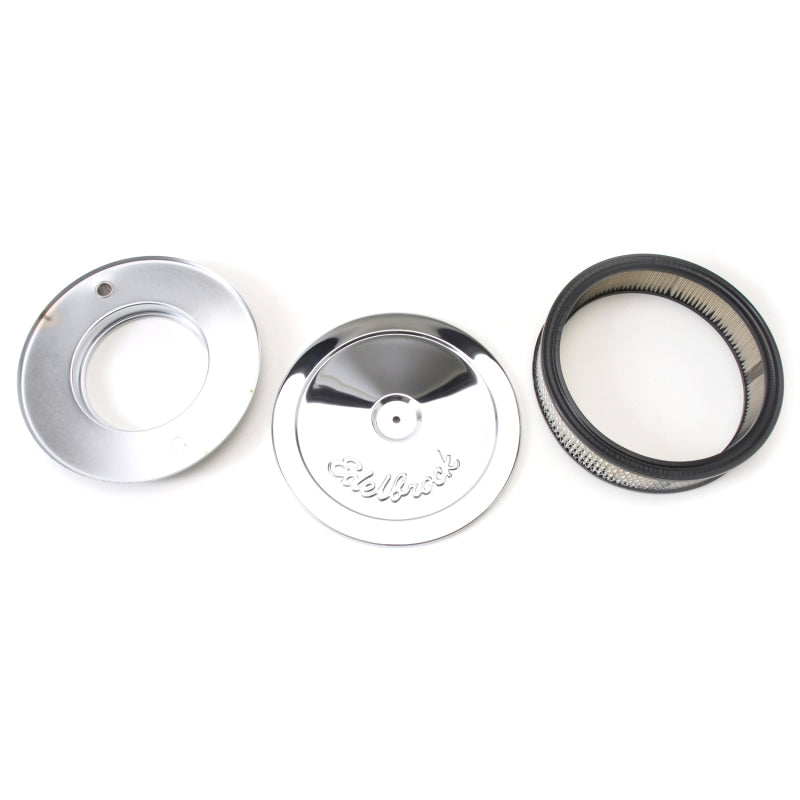 Edelbrock Air Cleaner Pro-Flo Series Round Steel Top Paper Element 10In Dia X 3 5In Chrome - DTX Performance