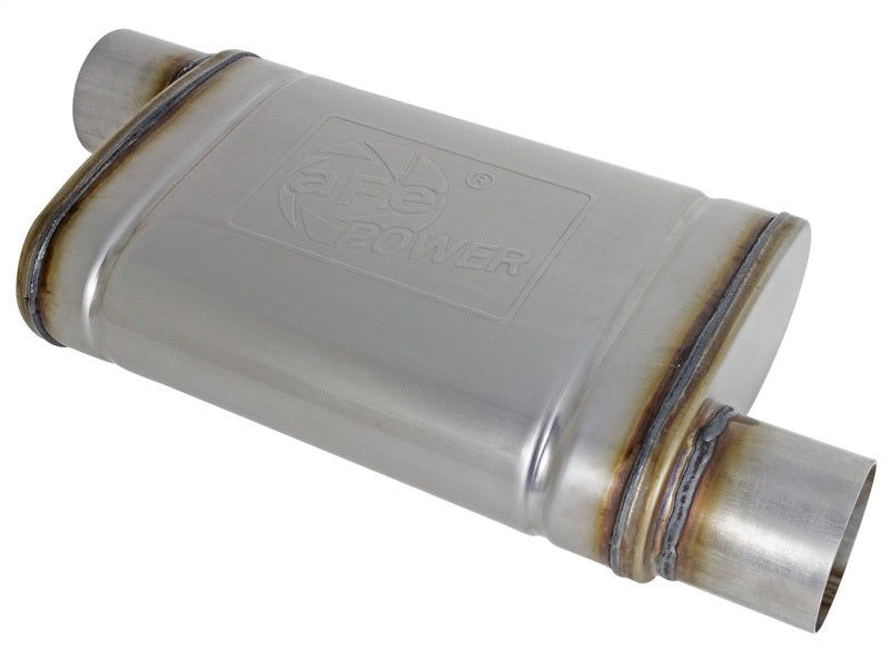 MACH Force-Xp 409 SS Muffler 3in ID Offset/Offset x 4in H x 9in W x 14in L - Oval Body - DTX Performance