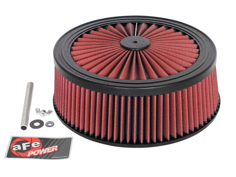 aFe MagnumFLOW Air Filters Round Racing P5R A/F TOP Racer 14D x 5H (Blk/Red) - DTX Performance