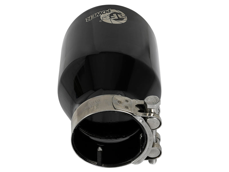 aFe MACH Force-Xp 409 SS Clamp-On Exhaust Tip 2.5in. Inlet / 4in. Outlet / 6in. L - Black - DTX Performance