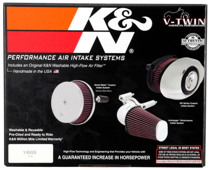 K&N 07-13 Harley Davidson XL Polished Aircharger Performance Intake - DTX Performance