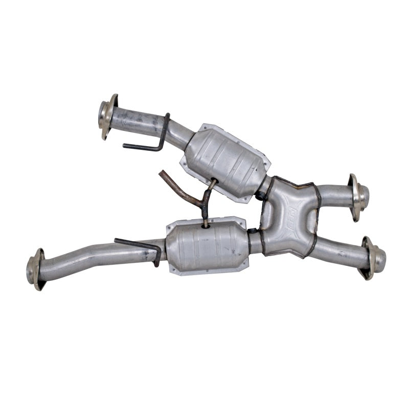 BBK 79-93 Mustang 5.0 Short Mid X Pipe w Catalytic Converters 2-1/2 For Automatic Long Tube Headers - DTX Performance