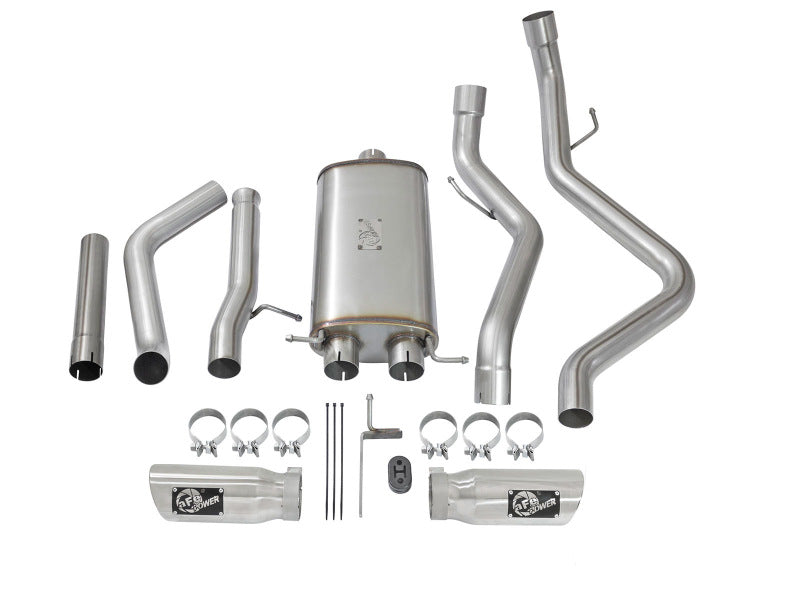 aFe MACH Force-Xp 3in CB SS Dual Exhaust w/Polished Tips 09-16 GM Silverado/Sierra 4.3L/4.8L/5.3L - DTX Performance