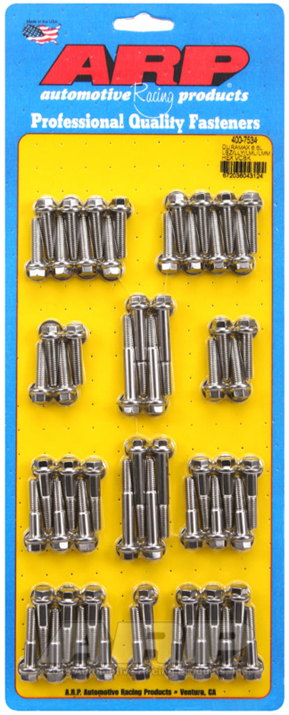 ARP Duramax 6.6L LBZ/LLY/LML/LMM Hex Valve Cover Bolt Kit - Polished Stainless Steel - DTX Performance